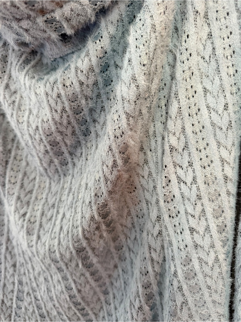 Fashion Nova NWT Eyelash Knit Sweater Dress 1XL Light Blue Off Shoulder - Picture 5 of 9